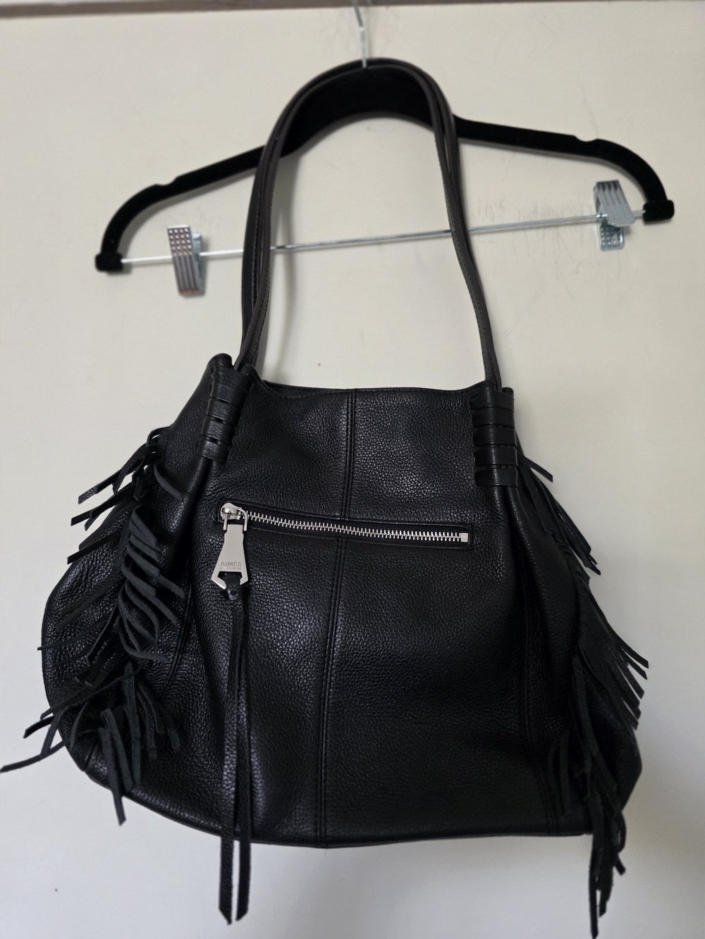 Aimee Kestenberg Black Leather Fringe Shoulder Bag - Picture 2 of 16